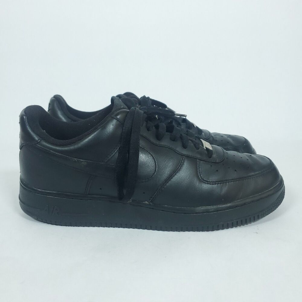 Nike Air Force 1 Low Top Black Lace-Up Men's Sz 10 Athletic Sneakers